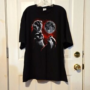 Short Sleeve Tee, Sz 3XL, Black, Red, White, Moon, Stars, Badgers, Delta